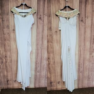 NWT Panoply White Cowl Back Gown, Style # 14593, Sz 6